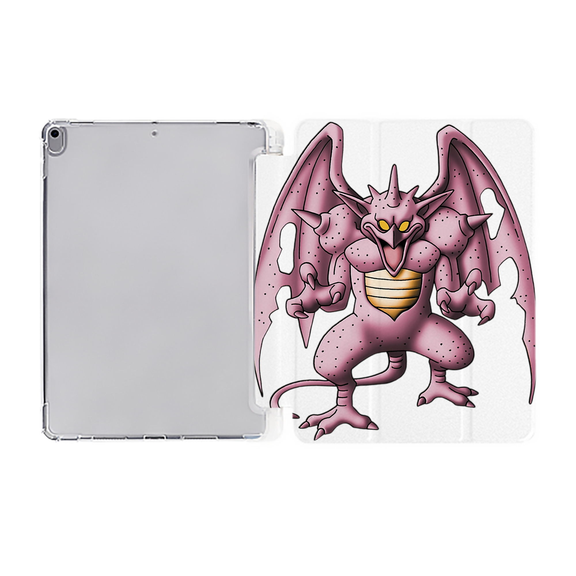 （画像用） ドラゴンクエスト Doragon Kuesuto Dragon Quest IPad ケース ペン収納付き 三つ折りスタンド PUレザー×シリコン 対応機種9.5/10.5/10.9インチ